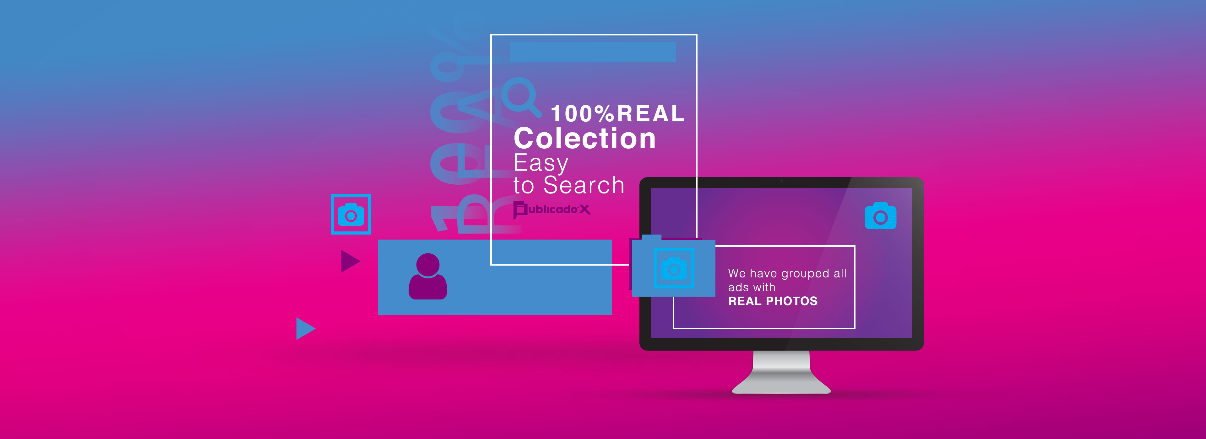 Your ad will appear on Homepage in a highlighted horizontal block. The 100% Real Collection has a prominent tab in the search menu where all advertisements with Real Photos corresponding to the searched category are listed.